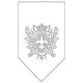 Unconditional Love Fleur De Lis Shield Rhinestone Bandana White Large UN849148